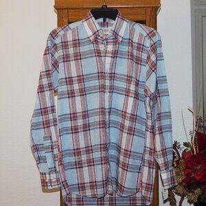 NWT $200 GITMAN BROS. Blue Plaid L/S Shirt S